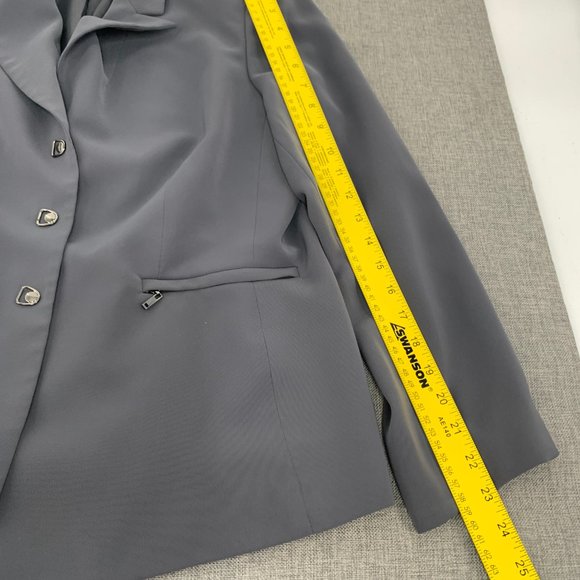 Dressbarn‎ Gray Suit Jacket Size 12 Lined 3 Snaps Closure Long Sleeve Polyester - Picture 9 of 15